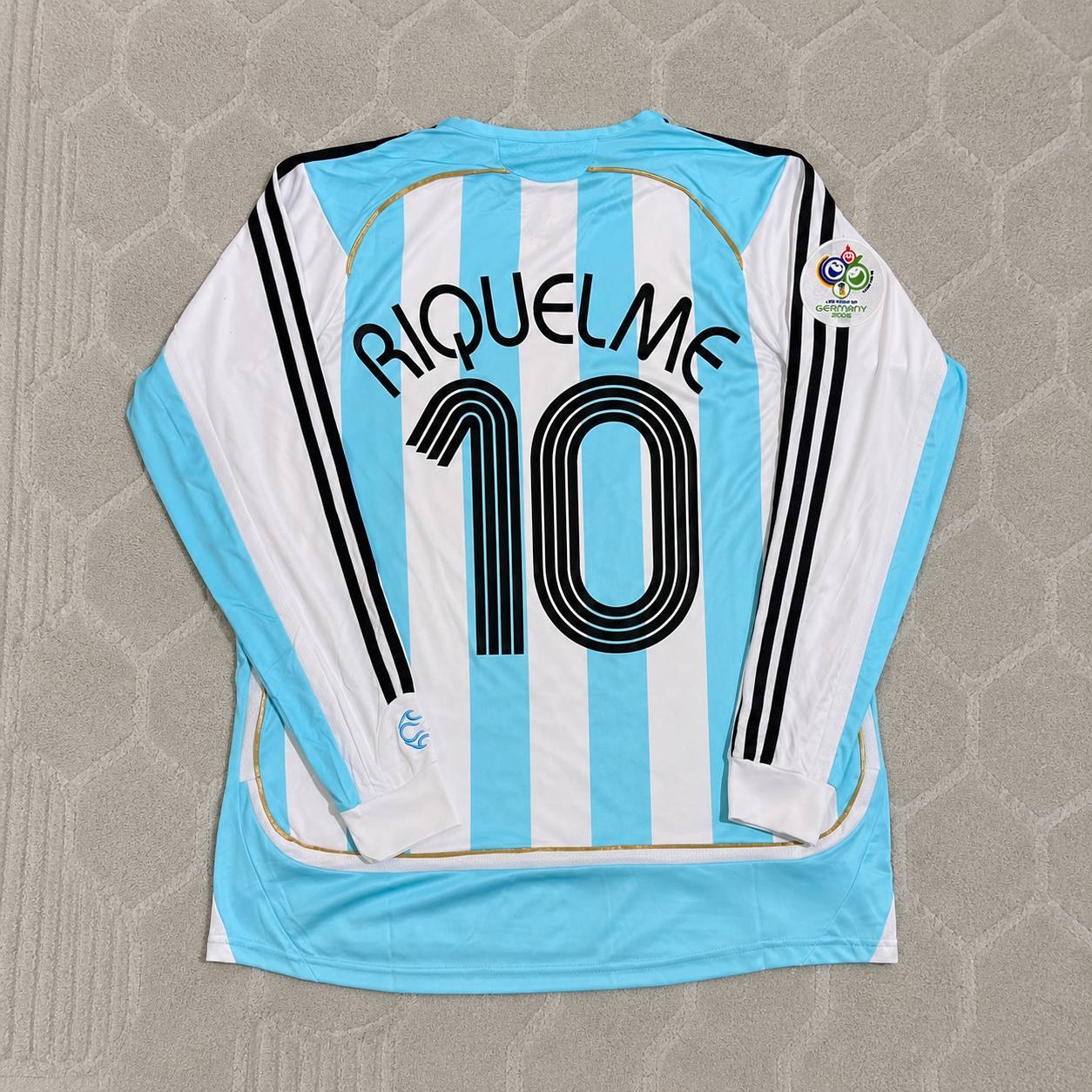 Juan Román Riquelme #10 Argentina 2006 World Cup Retro Long Sleeve Football Jersey