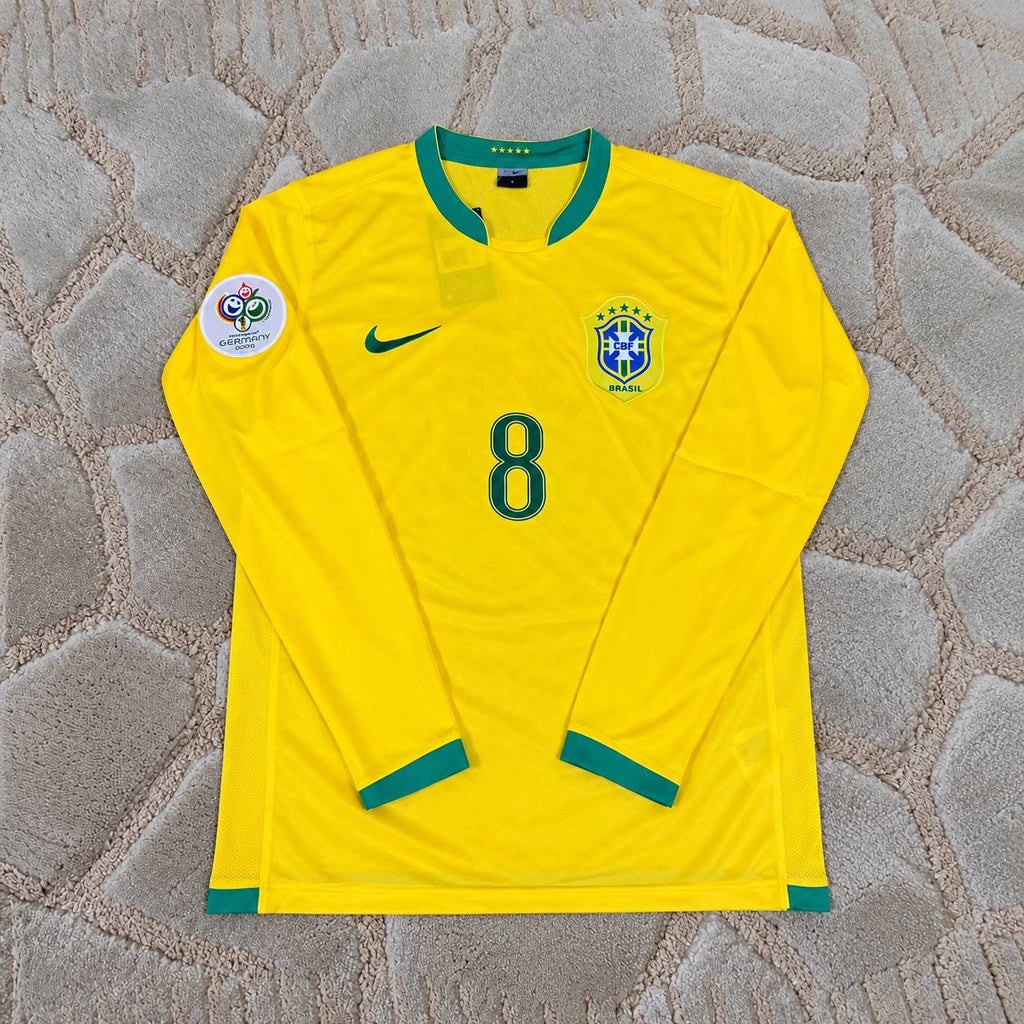 Kaka Leite Brazil World Cup 2006 Long Sleeve Football Jersey Soccer Trikot Maillot