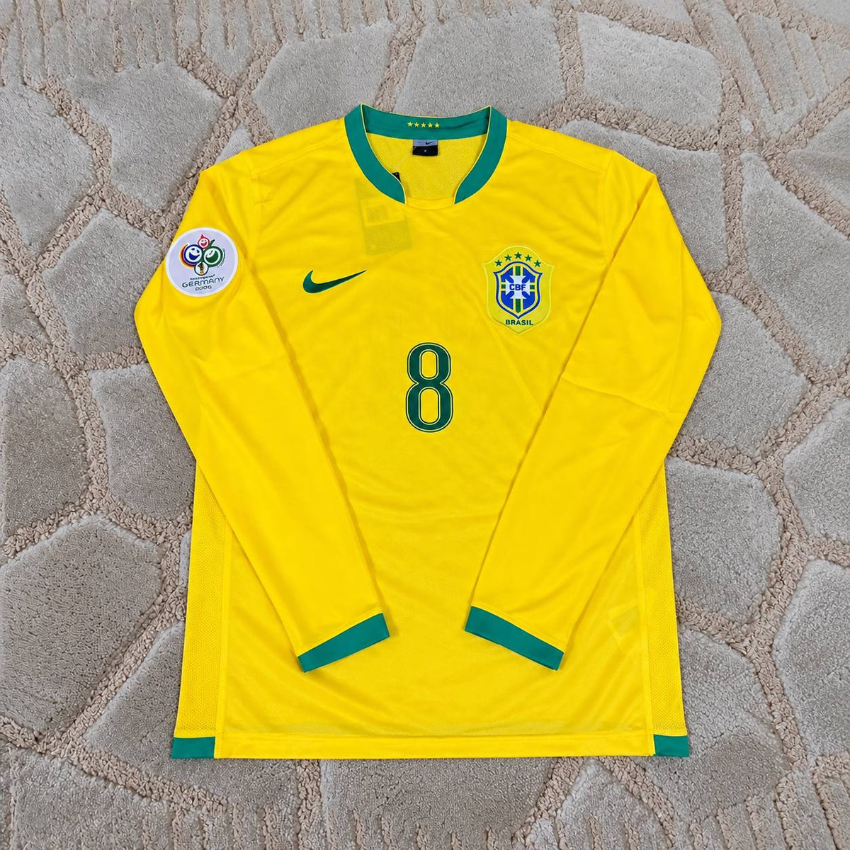 Kaka Leite Brazil World Cup 2006 Long Sleeve Football Jersey Soccer Trikot Maillot