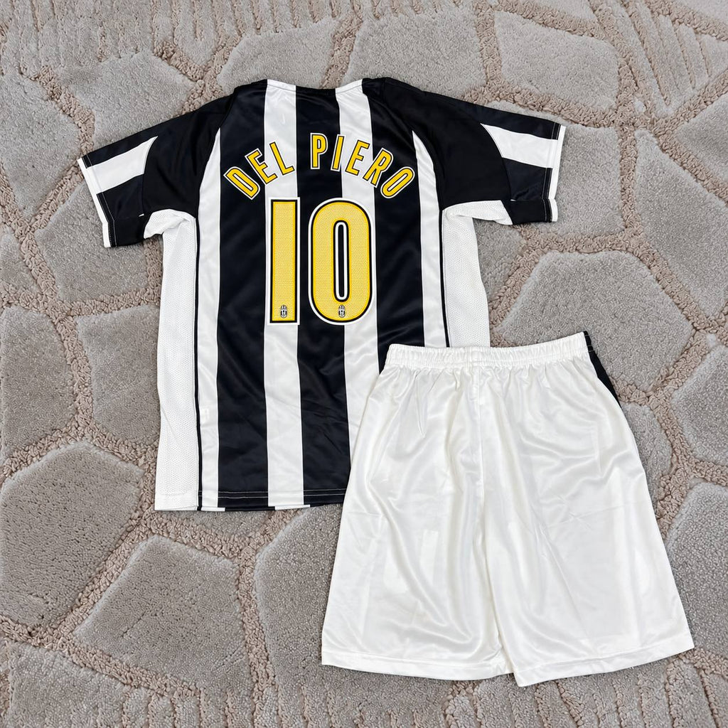 Alessandro Del Piero Juventus 2004 2005 White Black Kids Retro Football Jersey Soccer Trikot Maillot