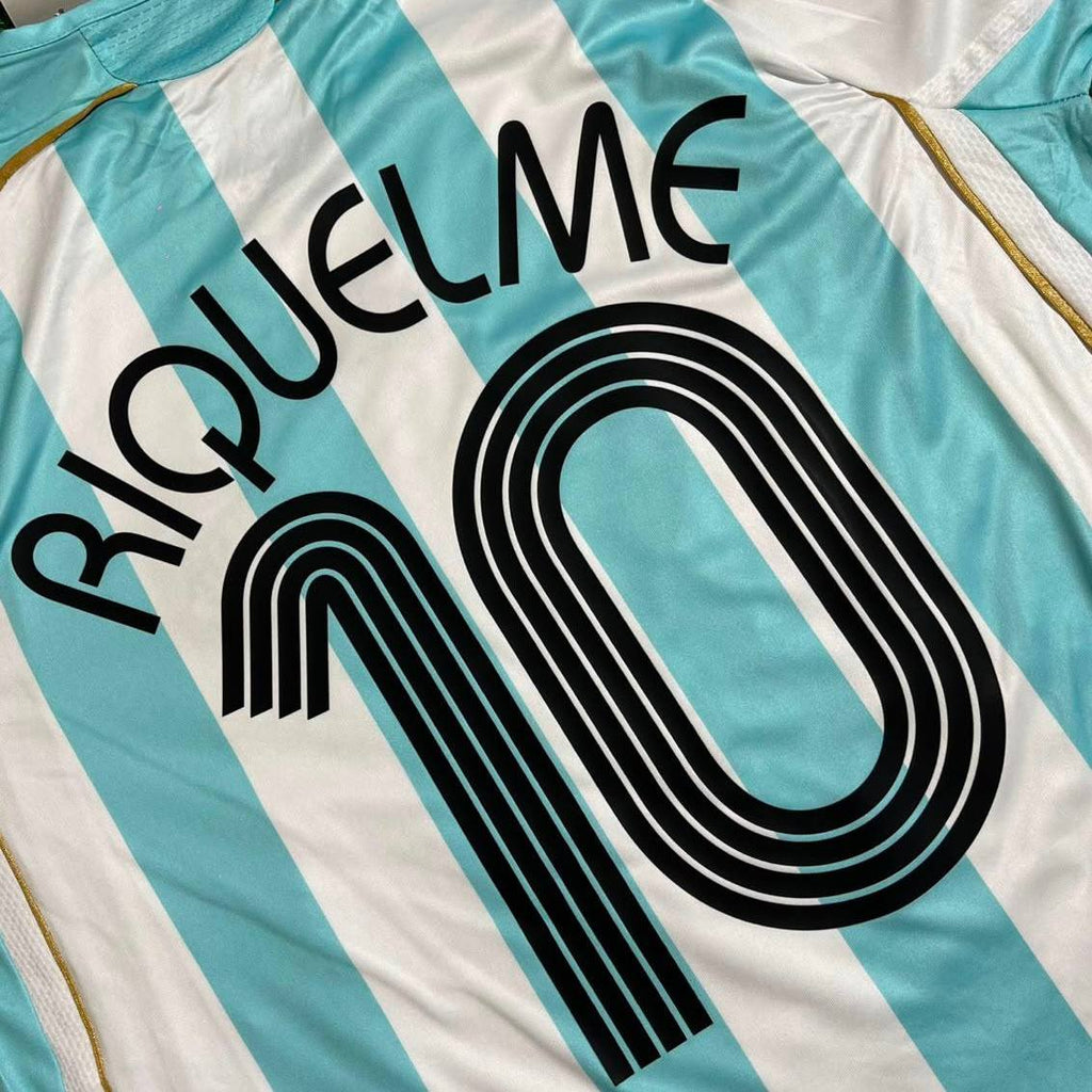Juan Román Riquelme #10 Argentina 2006 World Cup Retro Long Sleeve Football Jersey