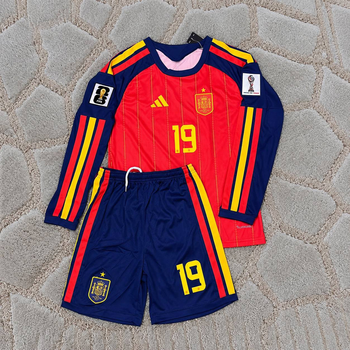 Lamine Yamal Spain 2026 World Cup Kids Home Long Sleeve Football Jersey Soccer Trikot Maillot Magliaa