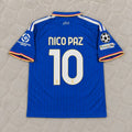 Nico Paz Como 2027 Home Blue Champions League Patch New Season Football Jersey