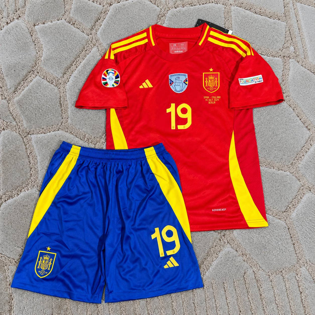 Lamine Yamal Spain EURO 2024 Final Kids Football Jersey Kit Soccer Shirt Trikot Maillot Magliaa