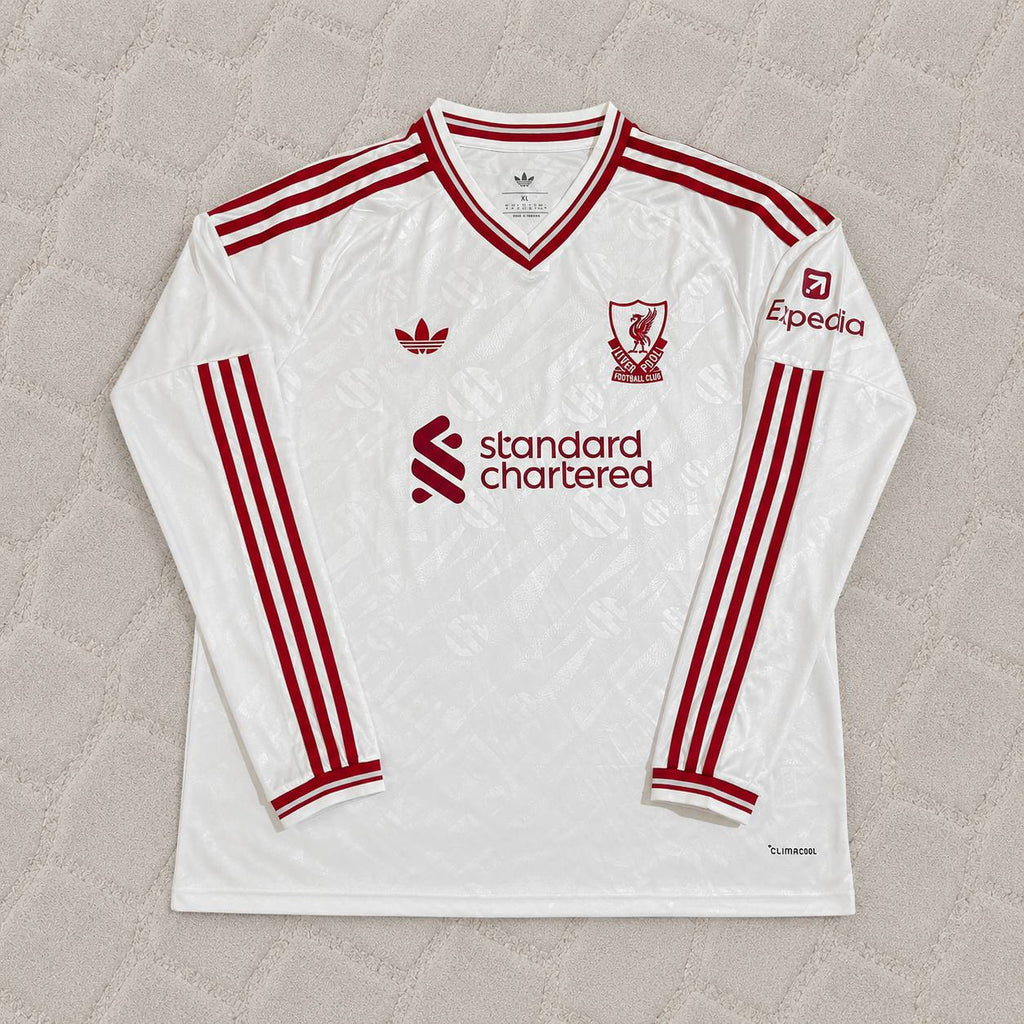 Dominik Szoboszlai Liverpool 2027 New Season Long Sleeve Away White Football Jersey Kit