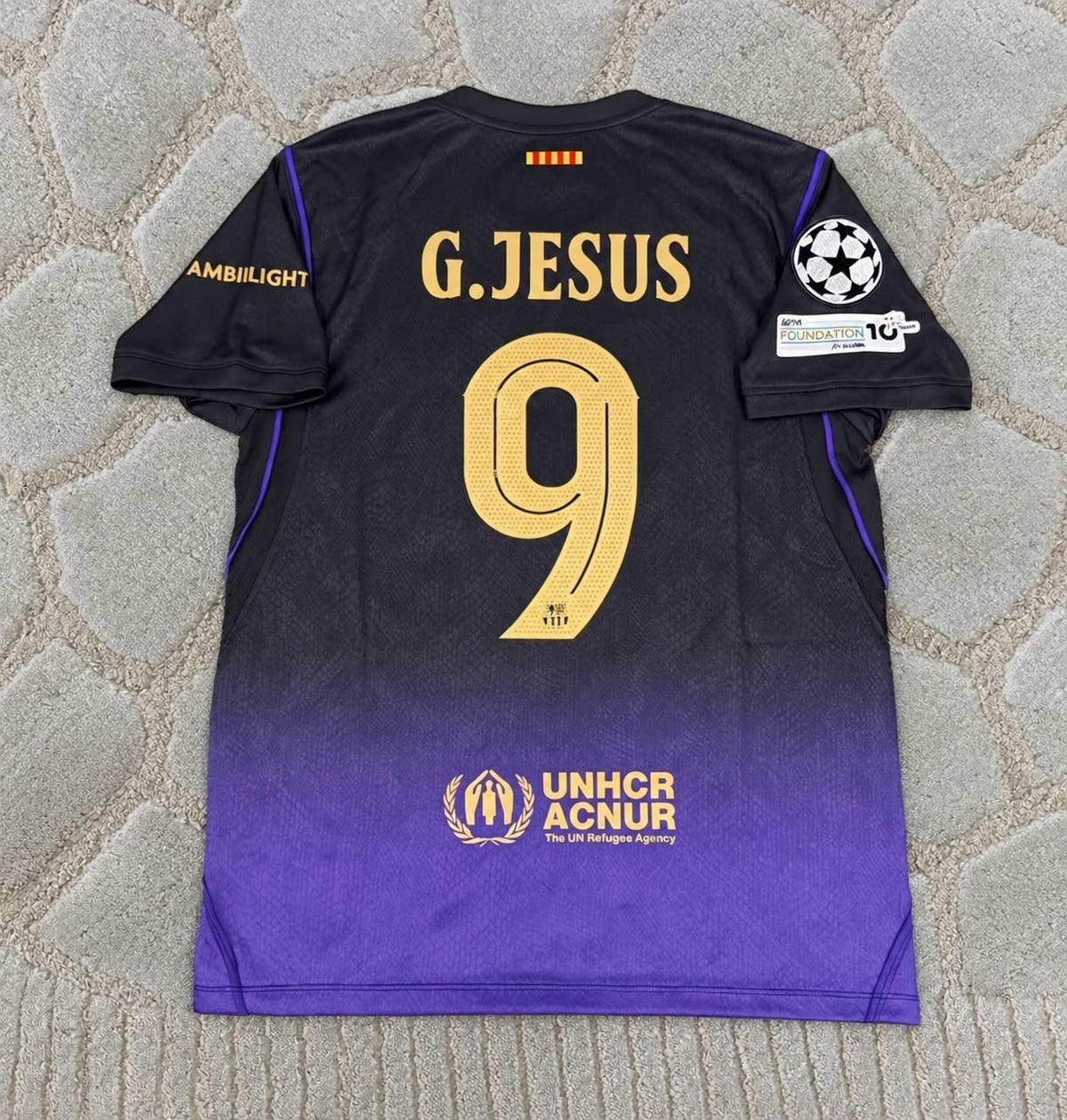 Gabriel Jesus #9 Barcelona 2027 Champions League Patch New Season Away Football Jersey Soccer Shirt Trikot Maillot Magliaa