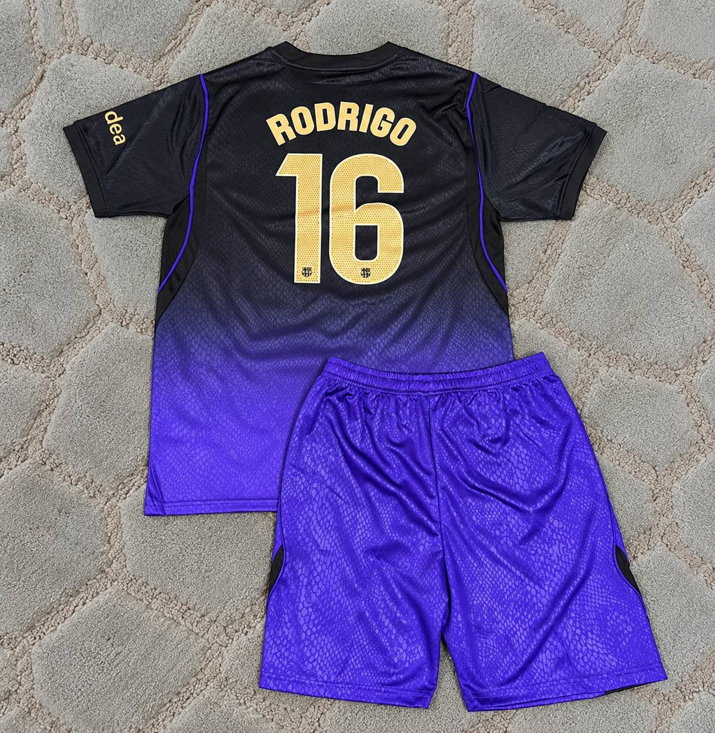 Rodri #16 Barcelona 2027 New Season Away Kids Football  Soccer Shirt Jersey Trikot Maillot Magliaa