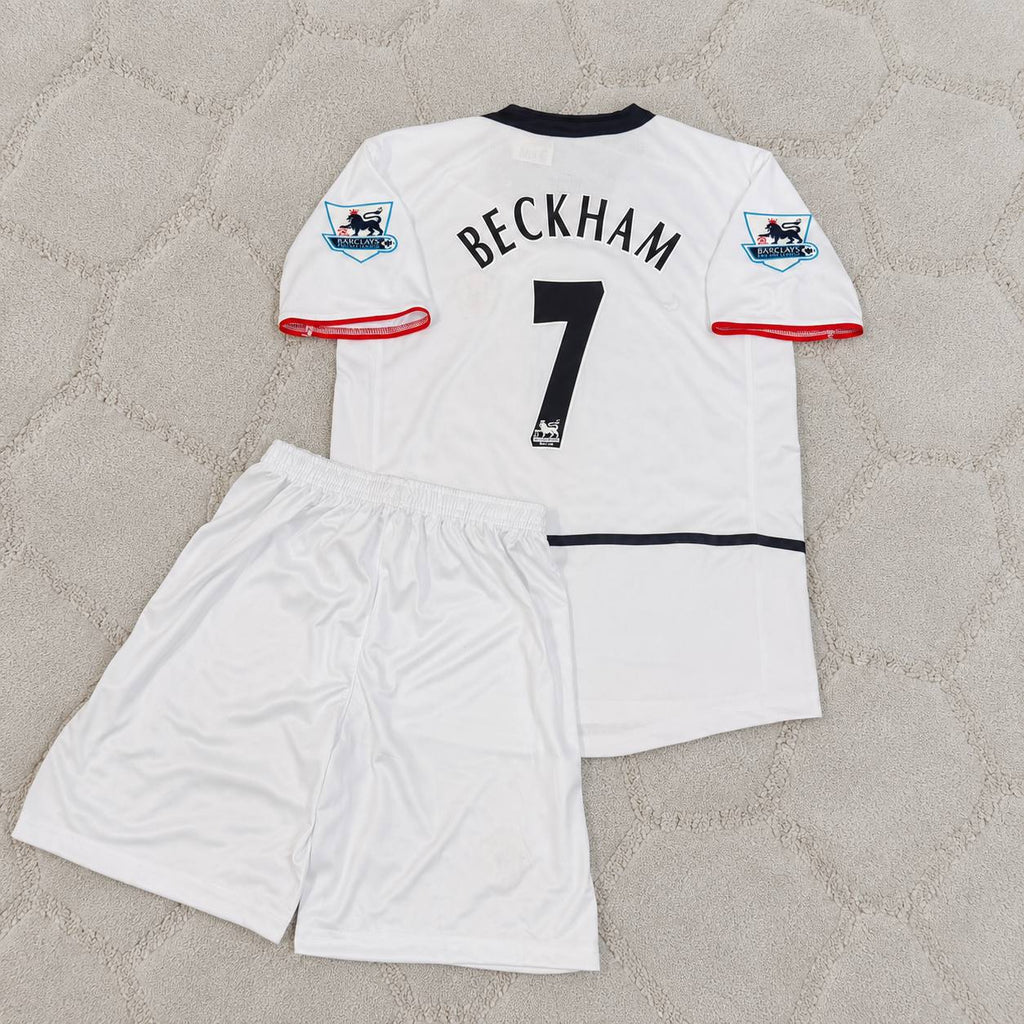 David Beckham Manchester United White Kids Retro Jersey