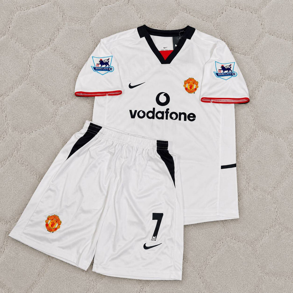 David Beckham Manchester United White Kids Retro Jersey