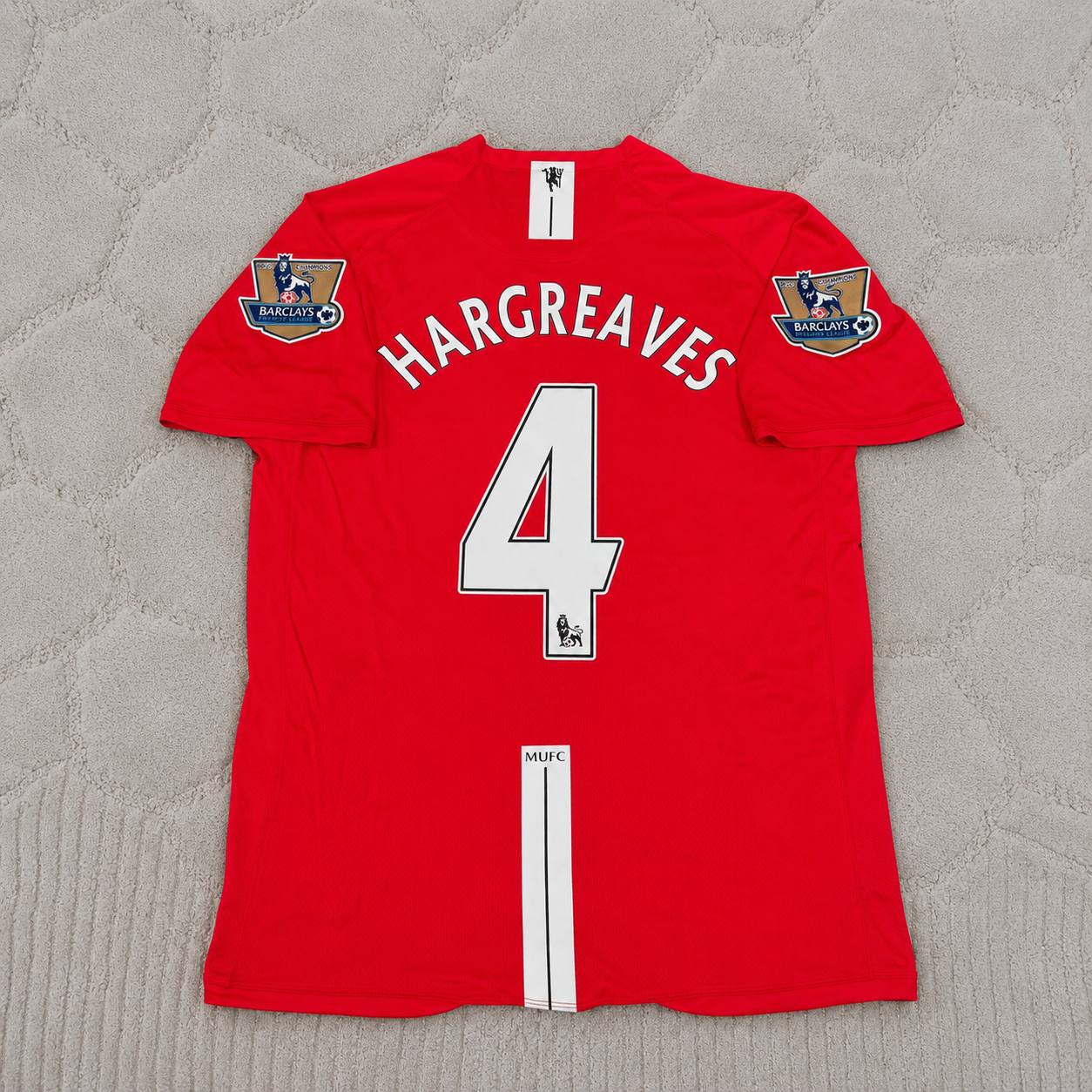 Owen Hargreaves Manchester United 2007 2008 EPL Retro Red Jersey Trikot