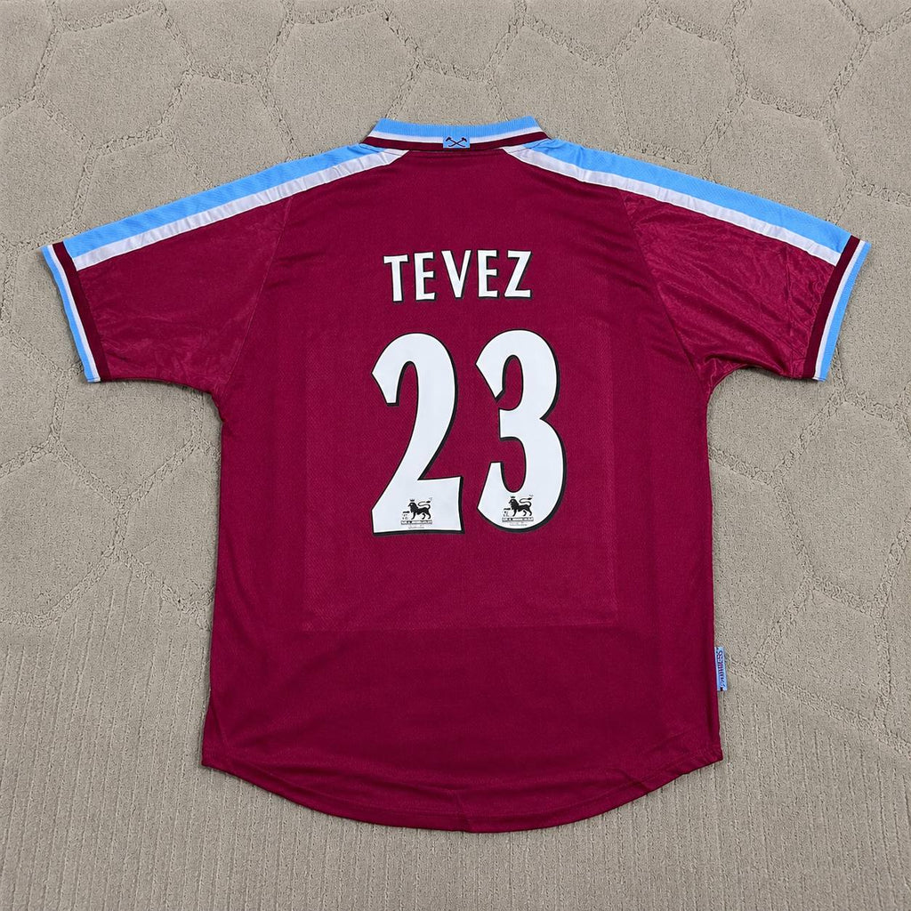 Carlos Tevez #32 West Ham United Home Retro Football Jersey