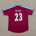 Carlos Tevez #32 West Ham United Home Retro Football Jersey