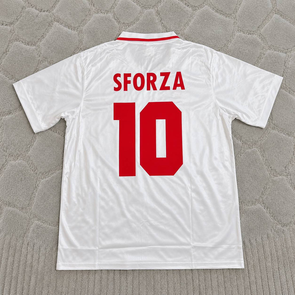 Ciriaco Sforza Switzerland 1994 World Cup White Retro Football Jersey