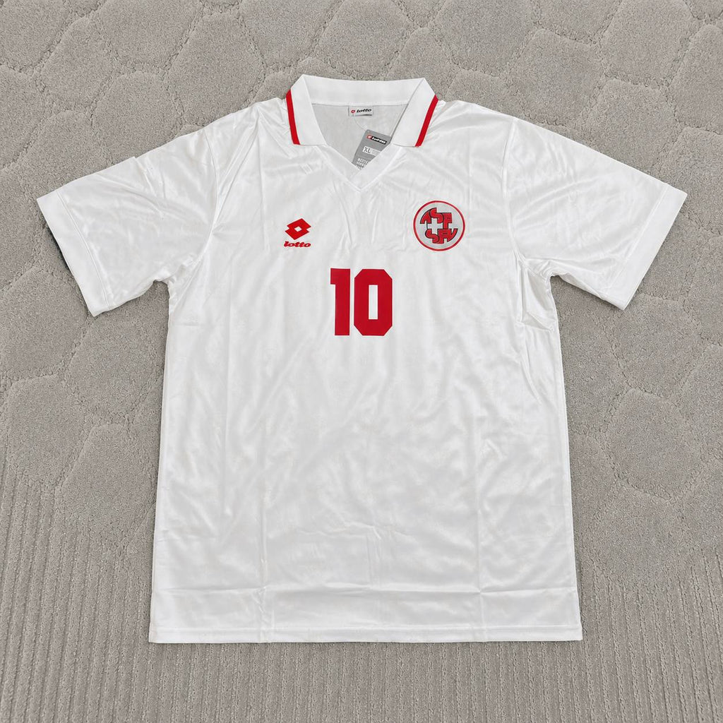Ciriaco Sforza Switzerland 1994 World Cup White Retro Football Jersey