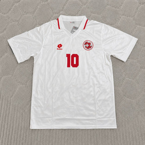 Ciriaco Sforza Switzerland 1994 World Cup White Retro Football Jersey