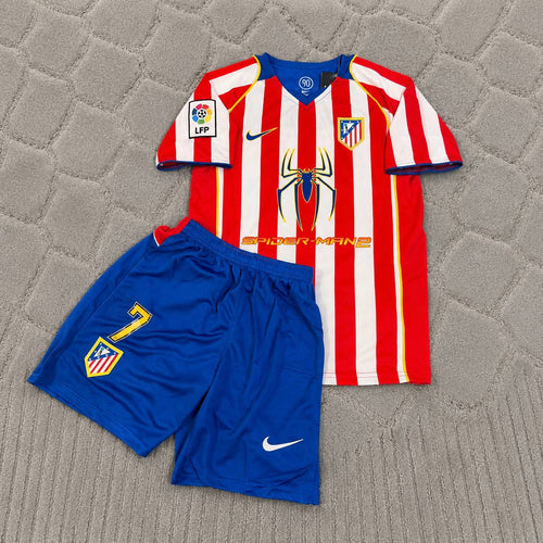 Antoine Griezmann #7 Atlético Madrid Spider-Man Kids Retro Football Jersey