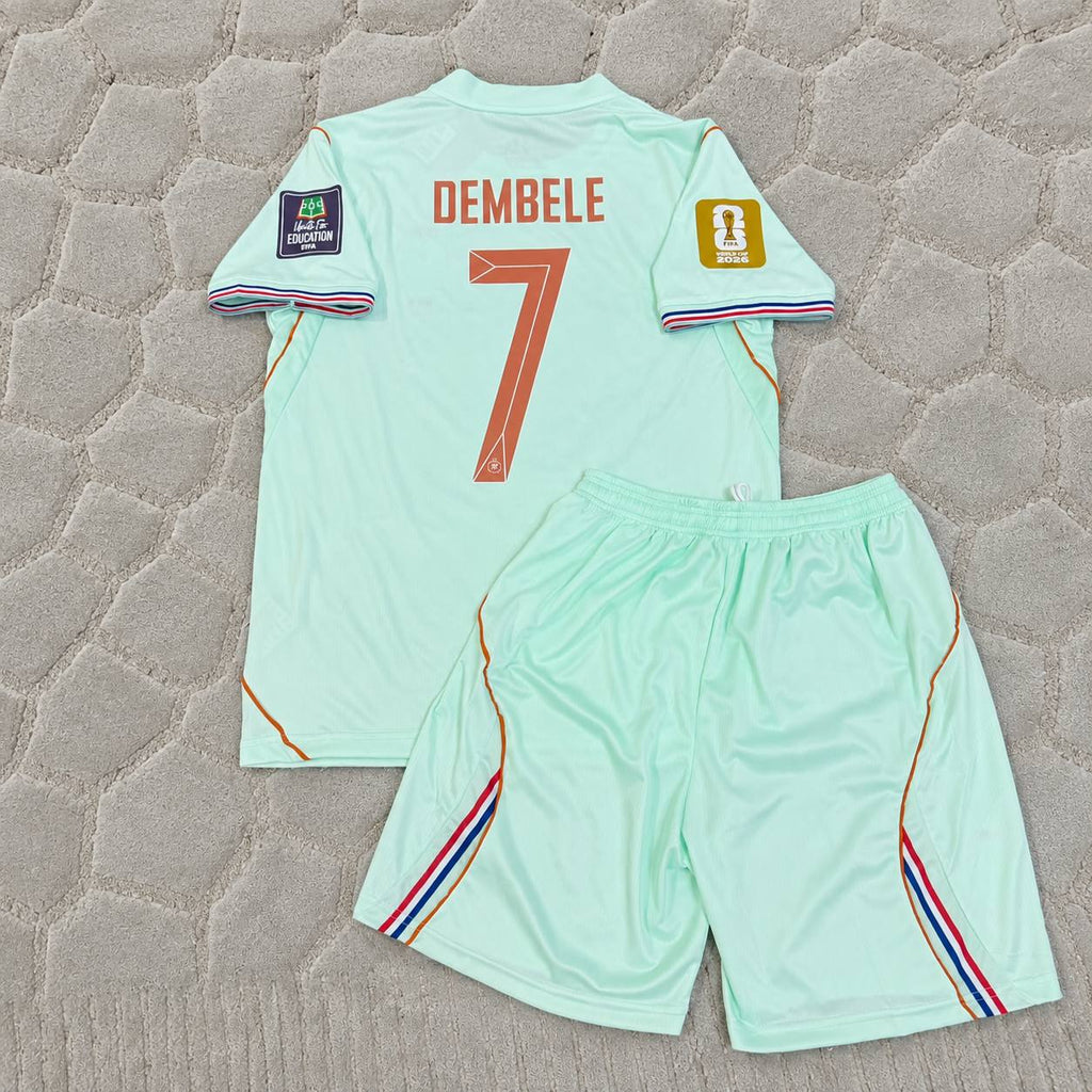 Ousmane Dembélé #7 France 2026 World Cup Kids Away Football Jersey