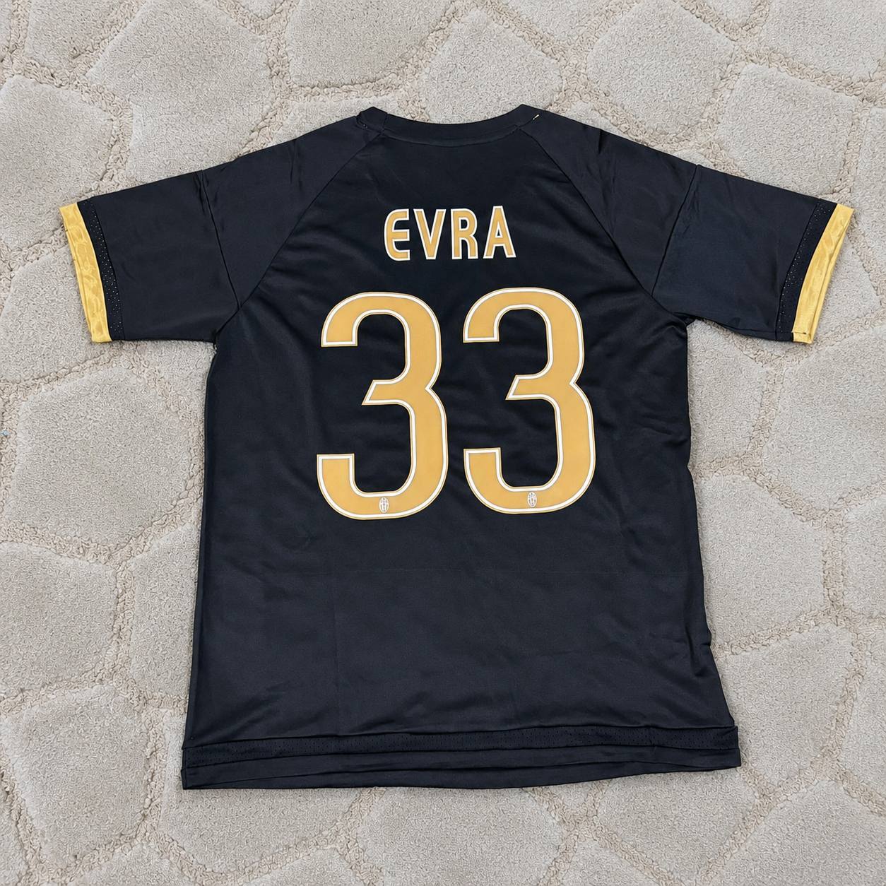 Patrice Evra 33- Juventus Retro Black Kit Jersey Trikot Maglia Soccer Shirt