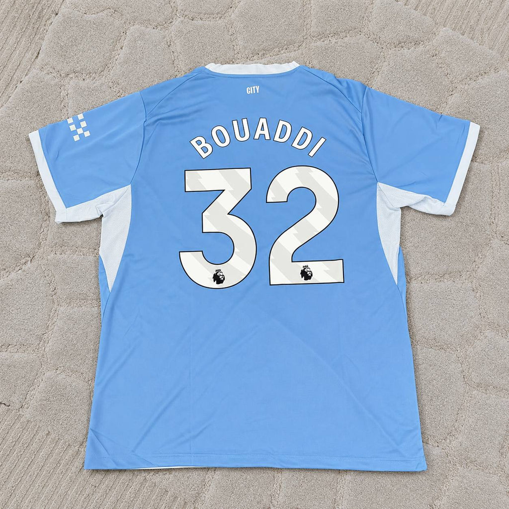 Ayyoub Bouaddi Manchester City 2026-27 Home New Season Jersey Trikot Maillot Soccer Shirt