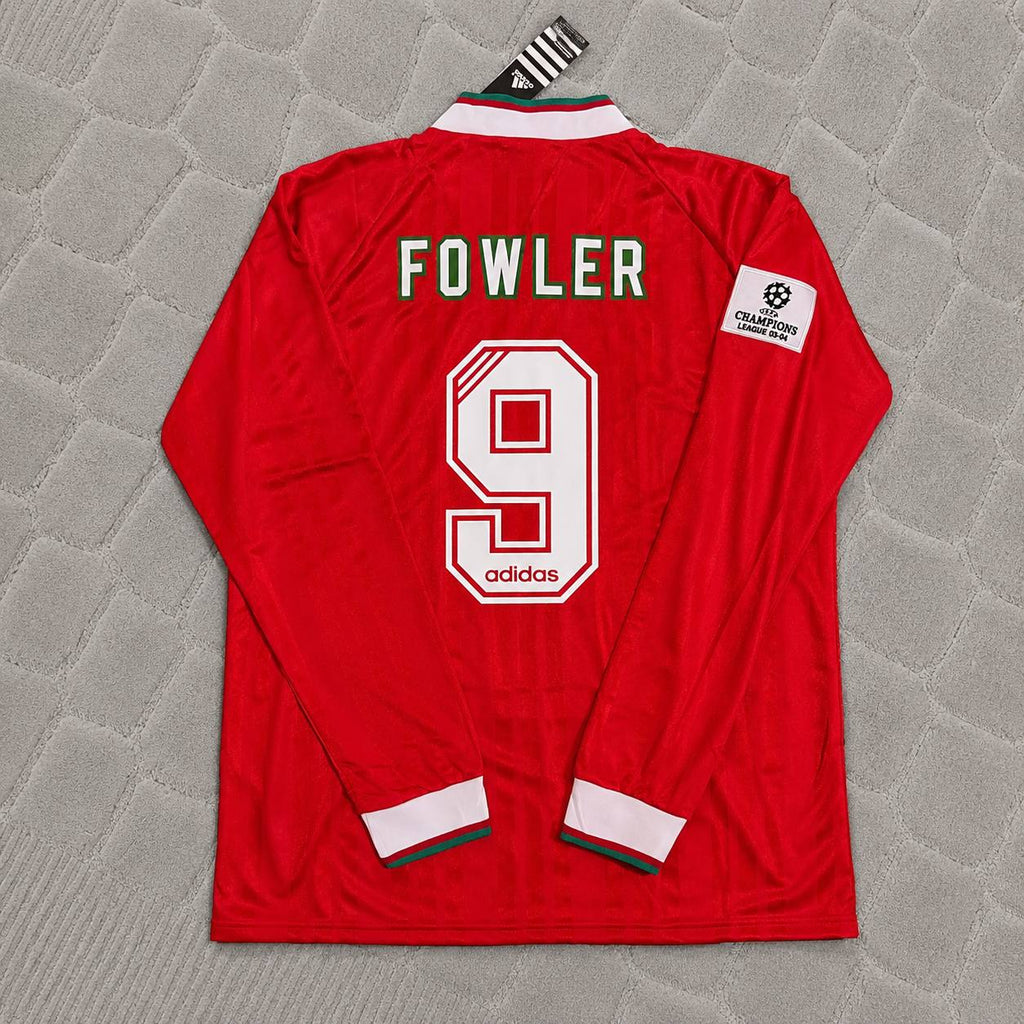 Robbie Fowler Liverpool Long Sleeve Retro Kit Jersey Trikot Maillot Soccer Shirt