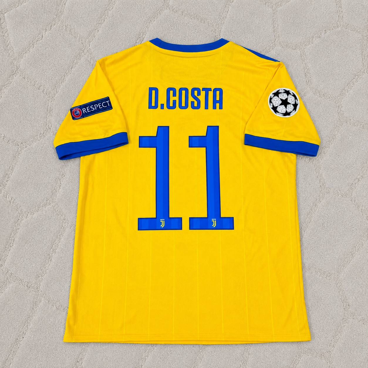Douglas Costa Juventus 2017-2018 Yellow Retro Football Jersey