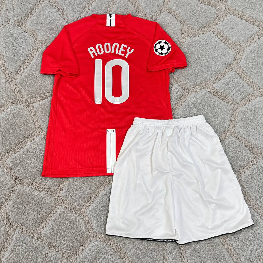Wayne Rooney #10 Manchester United 2008 Final Kids Children Home Football Shirt Jersey Trikot Maillot Soccer