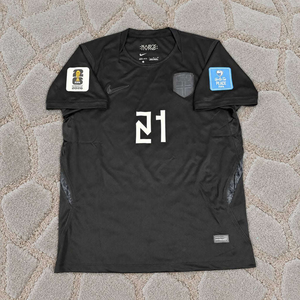 Andreas Schjelderup #21 Norway World Cup 2026 Away Black Football Shirt Soccer Trikot Maillot
