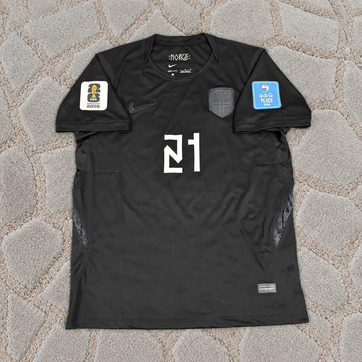 Andreas Schjelderup #21 Norway World Cup 2026 Away Black Football Shirt Soccer Trikot Maillot