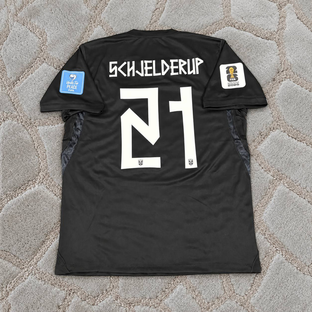 Andreas Schjelderup #21 Norway World Cup 2026 Away Black Football Shirt Soccer Trikot Maillot