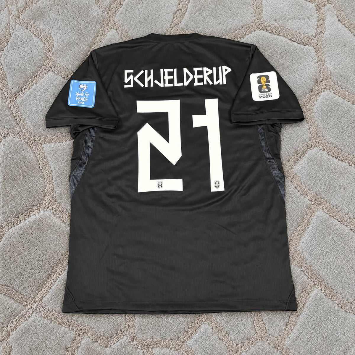Andreas Schjelderup #21 Norway World Cup 2026 Away Black Football Shirt Soccer Trikot Maillot