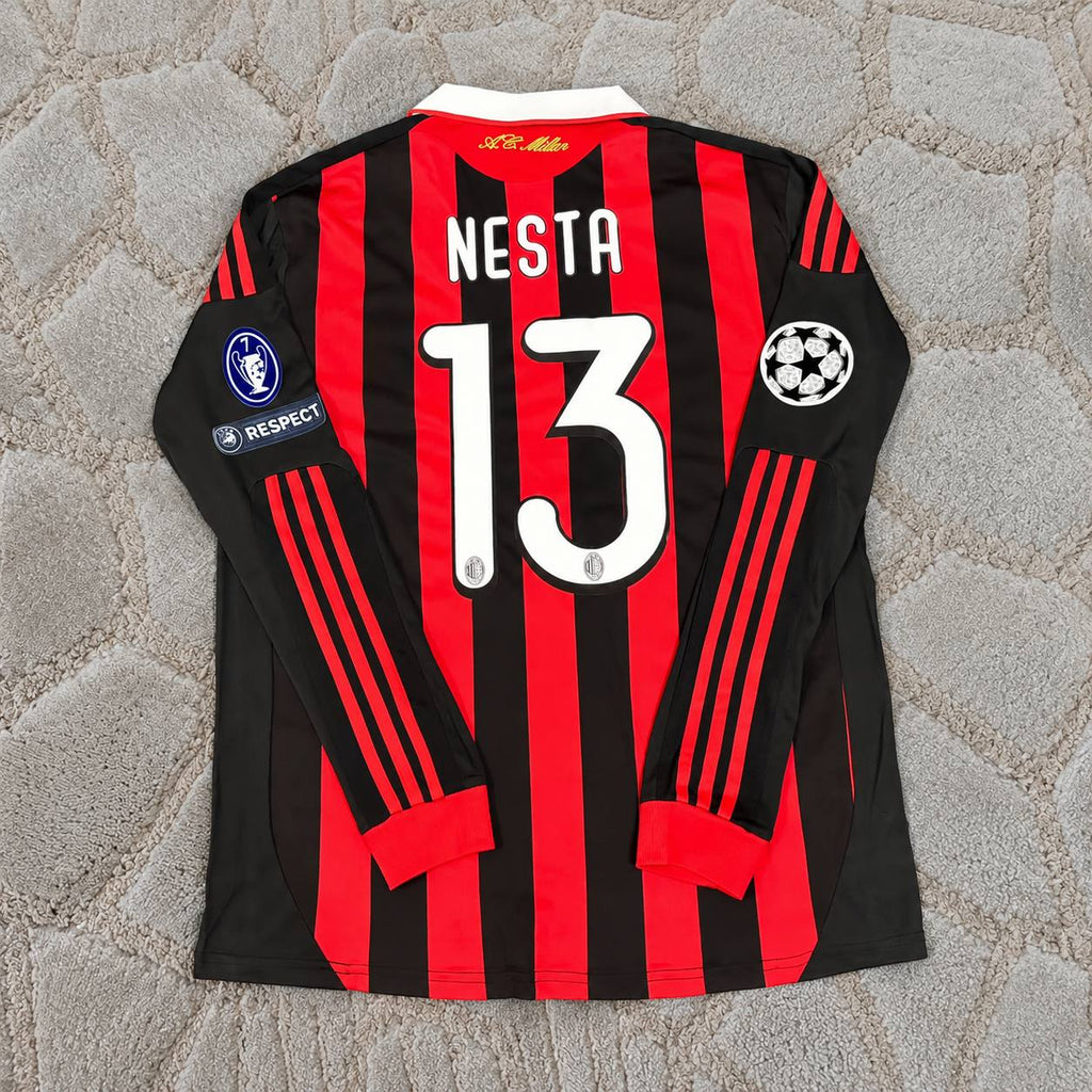 Alessandro Nesta Milan 2009 2011 Retro Long Sleeve Football Shirt Jersey Kit Trikot Maillot