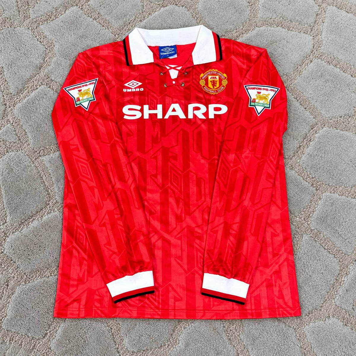 David Beckham Manchester United 1992-1993 Retro Long Sleeve Football Shirt Soccer Jersey Trikot Maillot