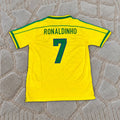 Ronaldinho #7 Brazil Retro  Soccer Football Jersey Kit Kinder Special Edition Trikot Maillot