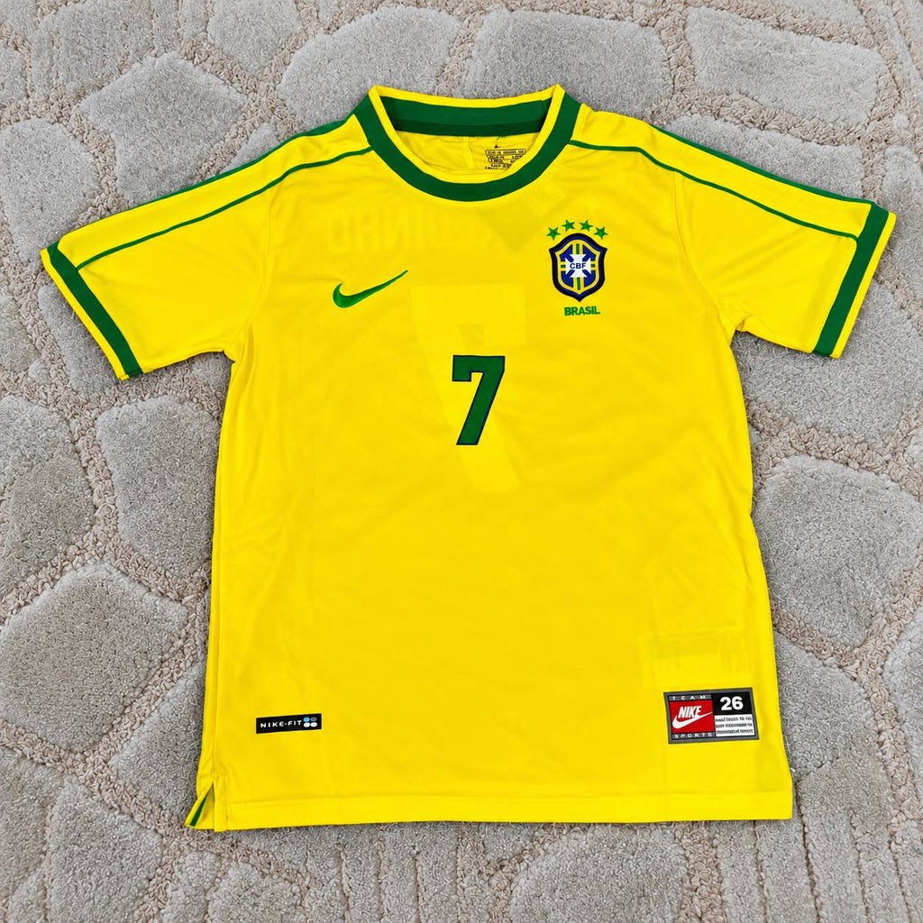 Ronaldinho #7 Brazil Retro  Soccer Football Jersey Kit Kinder Special Edition Trikot Maillot