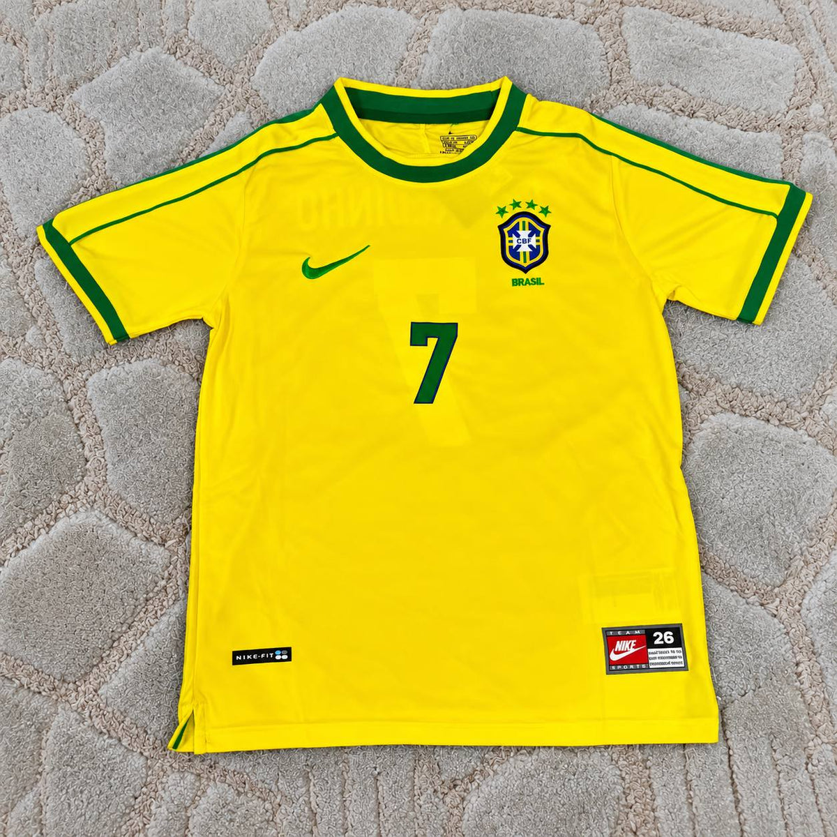Ronaldinho #7 Brazil Retro  Soccer Football Jersey Kit Kinder Special Edition Trikot Maillot