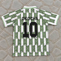Jay-Jay Okocha Nigeria 1994 Season Away White Retro Football Jersey Kit Trikot Maillot