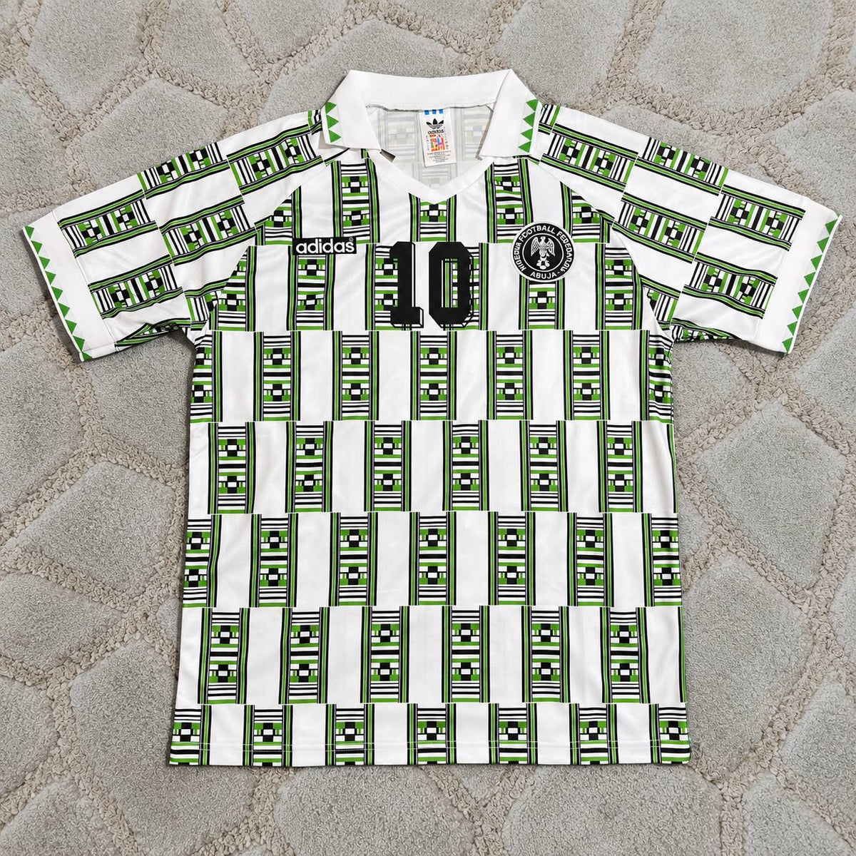Jay-Jay Okocha Nigeria 1994 Season Away White Retro Football Jersey Kit Trikot Maillot