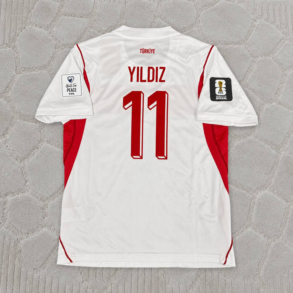 Kenan Yıldız #11 Turkey Türkiye 2026 World Cup Away White  Football Jersey