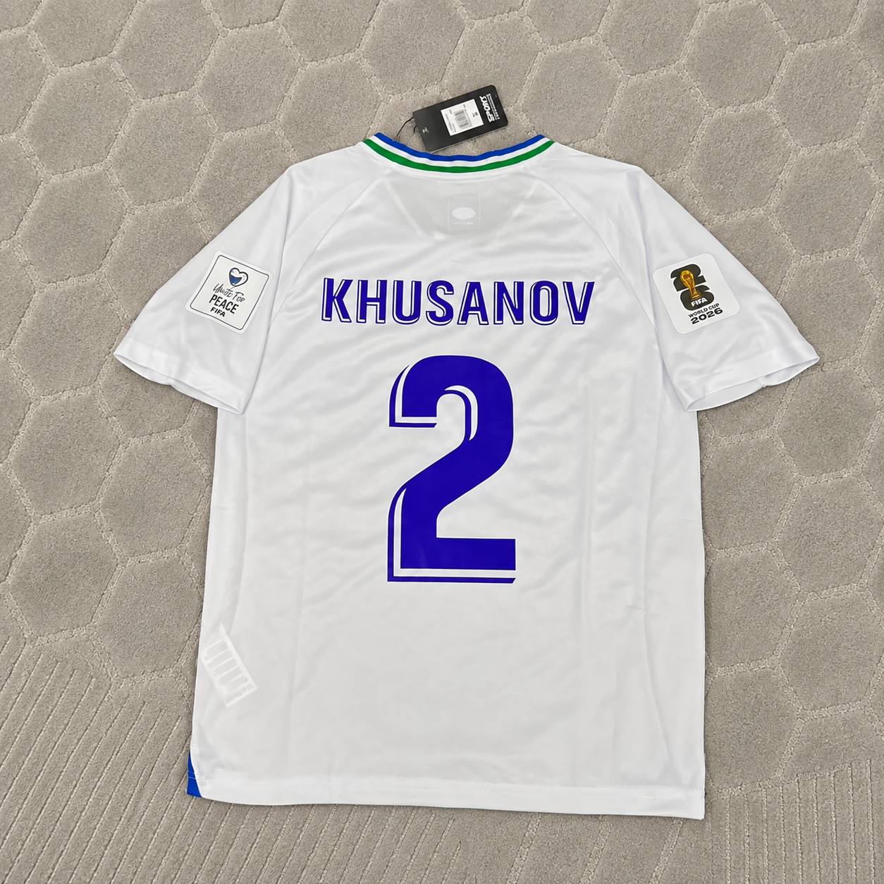 Abdukodir Khusanov Uzbekistan 2026 World Cup Football Jersey