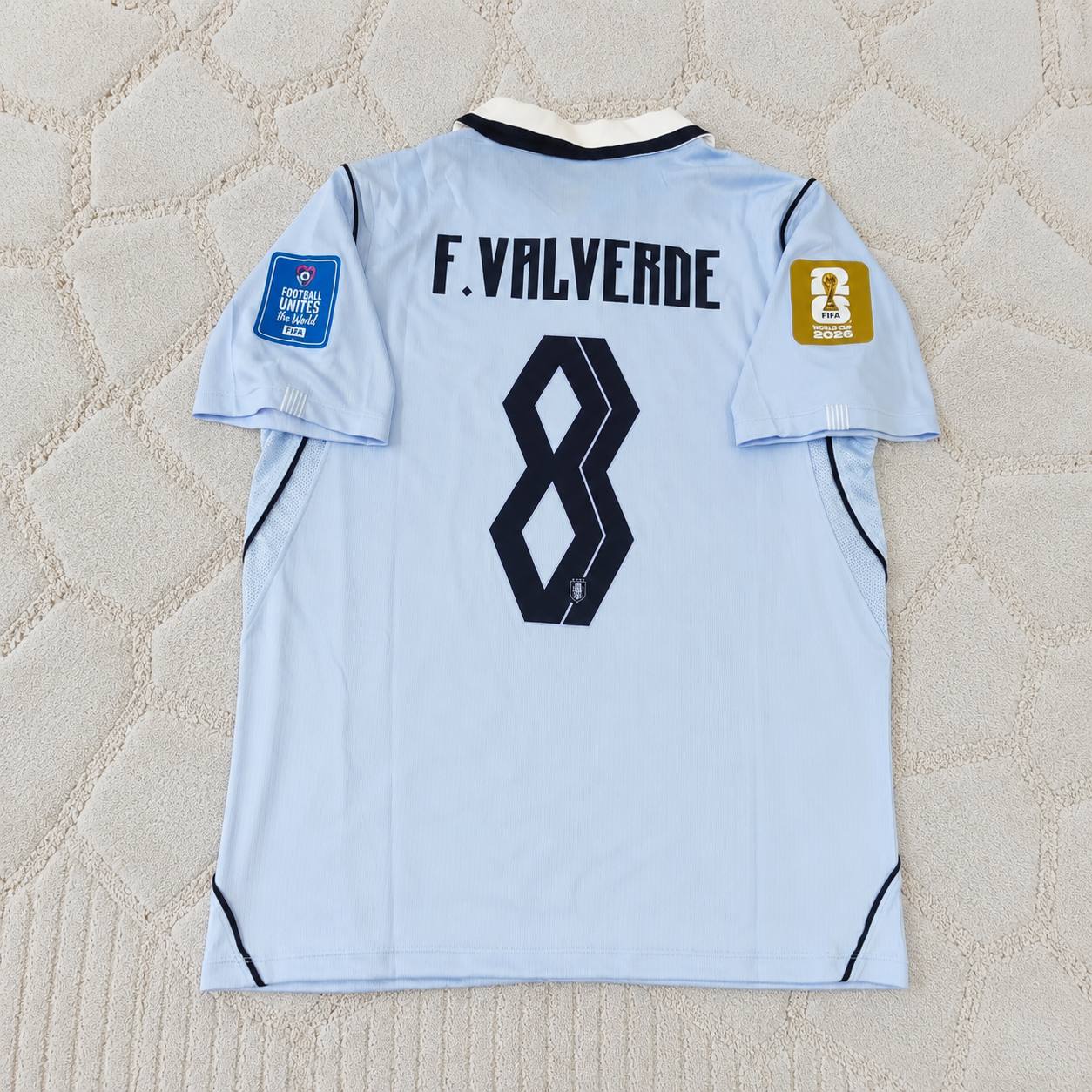 Federico Valverde #8 Uruguay 2026 World Cup Home Sky Blue Jersey