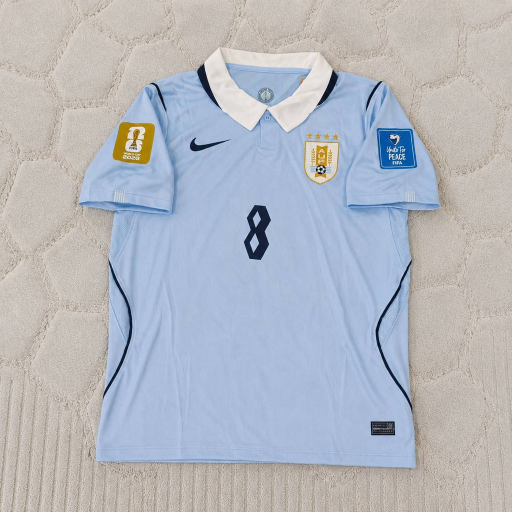Federico Valverde #8 Uruguay 2026 World Cup Home Sky Blue Jersey