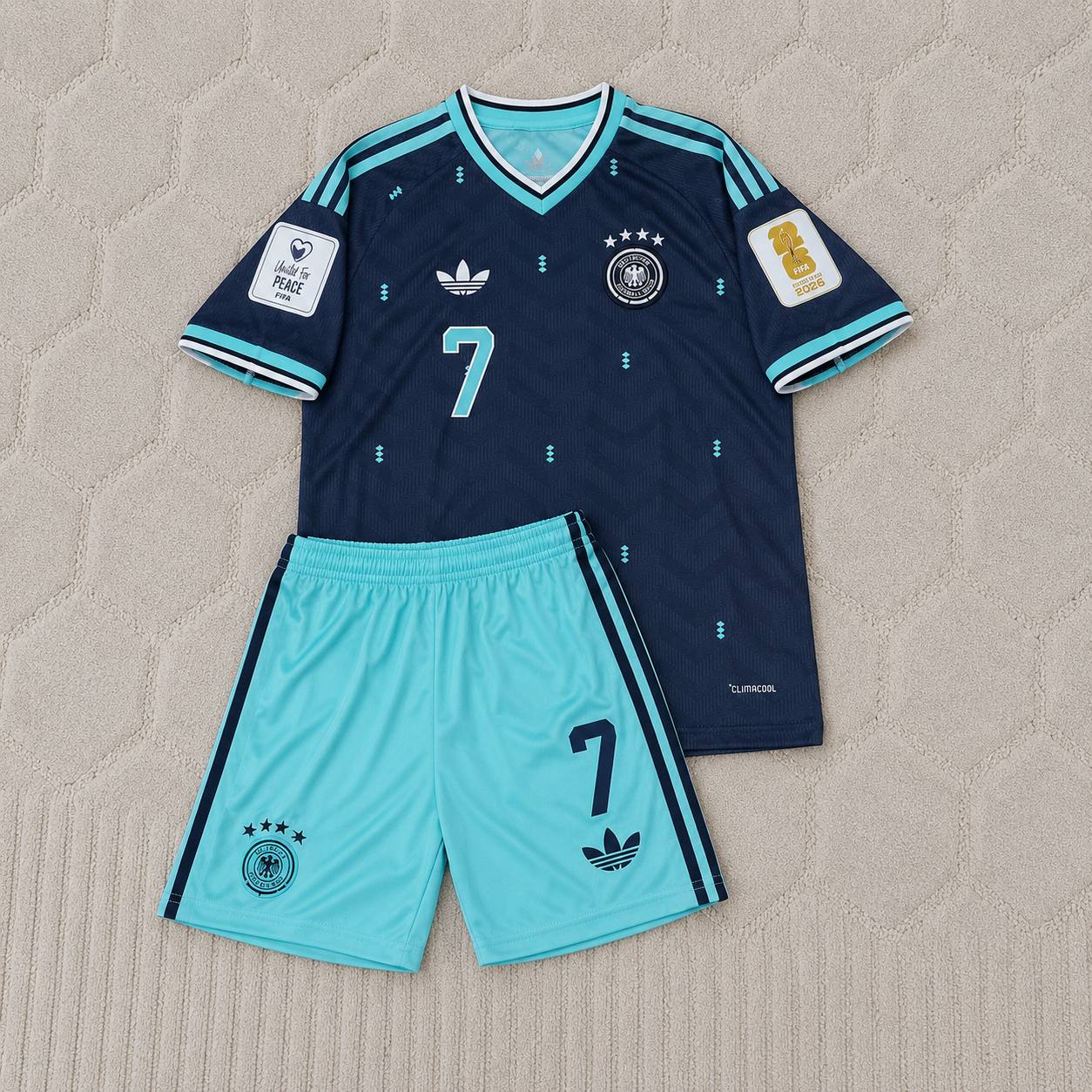 Kai Havertz Germany 2026 World Cup Kids Away Blue Football Jersey Kit