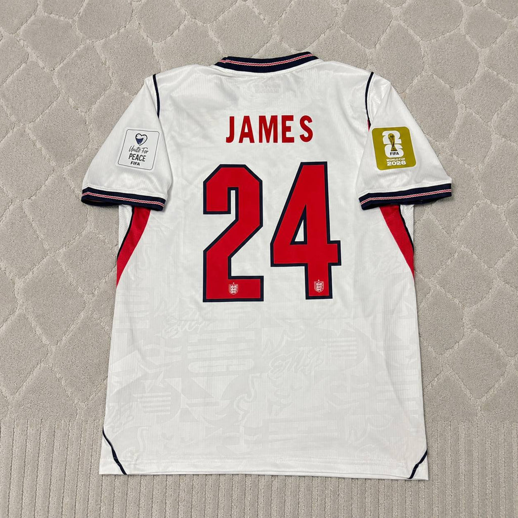 Reece James #24 England 2026 World Cup Home White Football Jersey