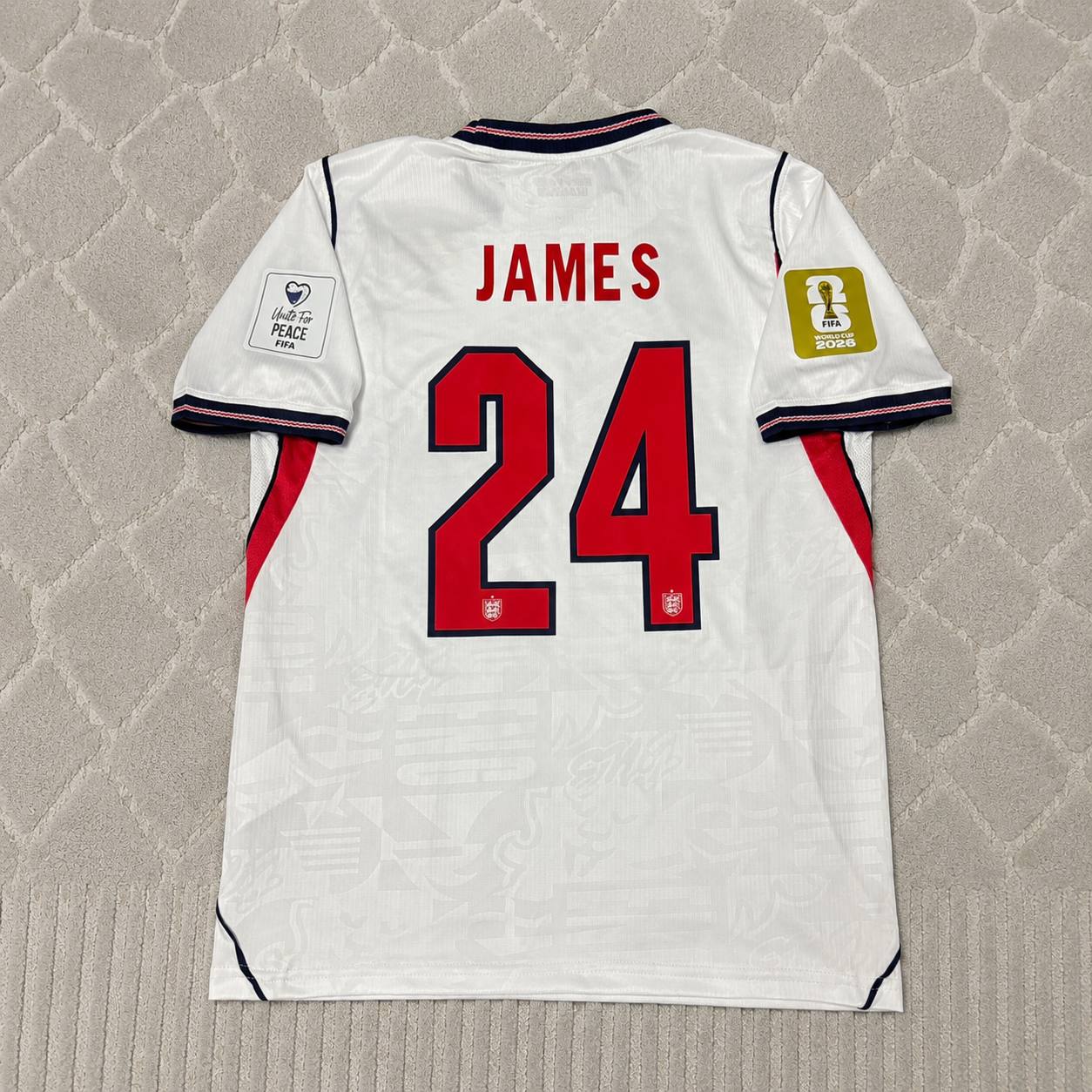 Reece James #24 England 2026 World Cup Home White Football Jersey