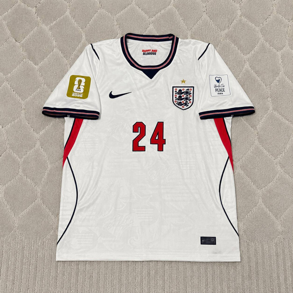 Reece James #24 England 2026 World Cup Home White Football Jersey
