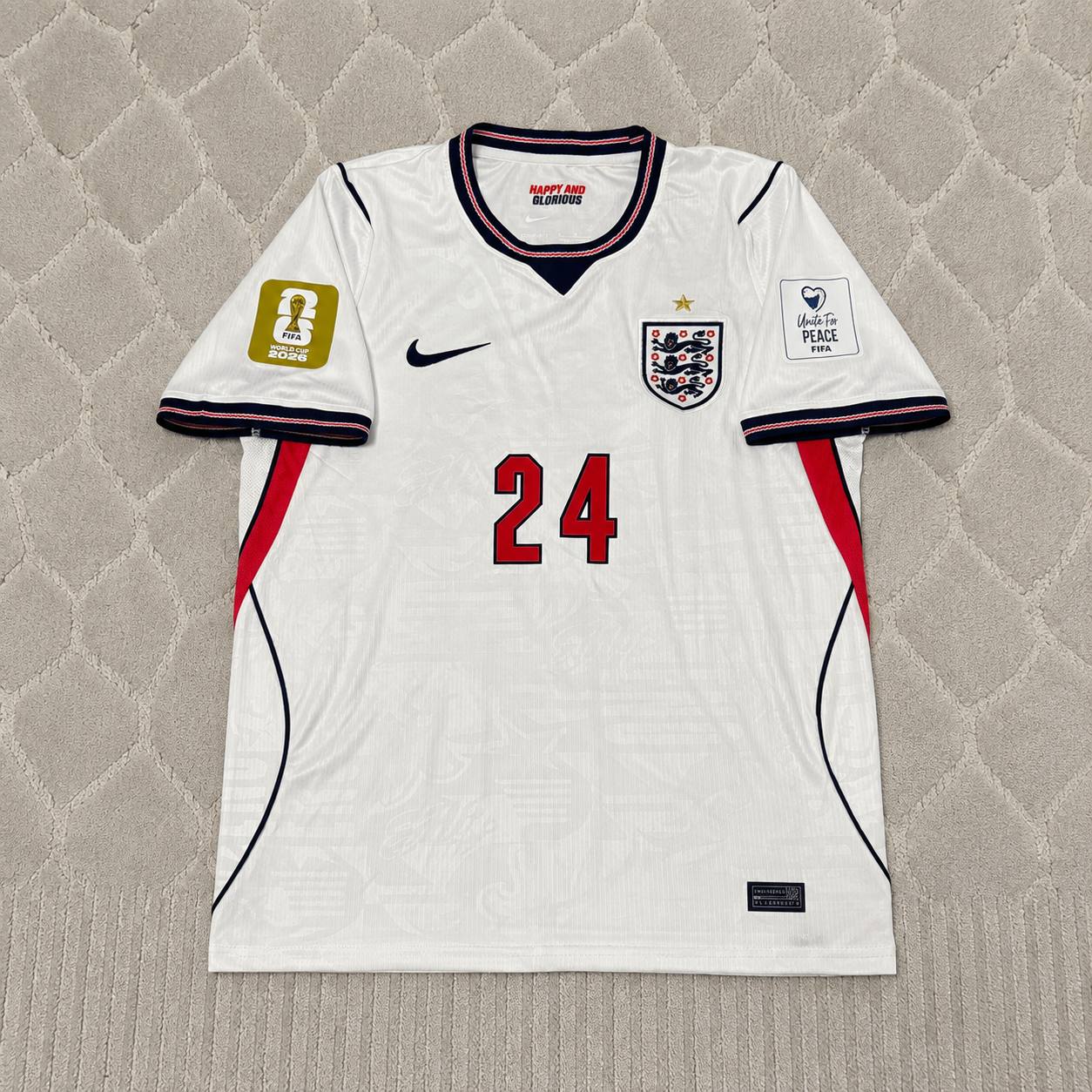 Reece James #24 England 2026 World Cup Home White Football Jersey