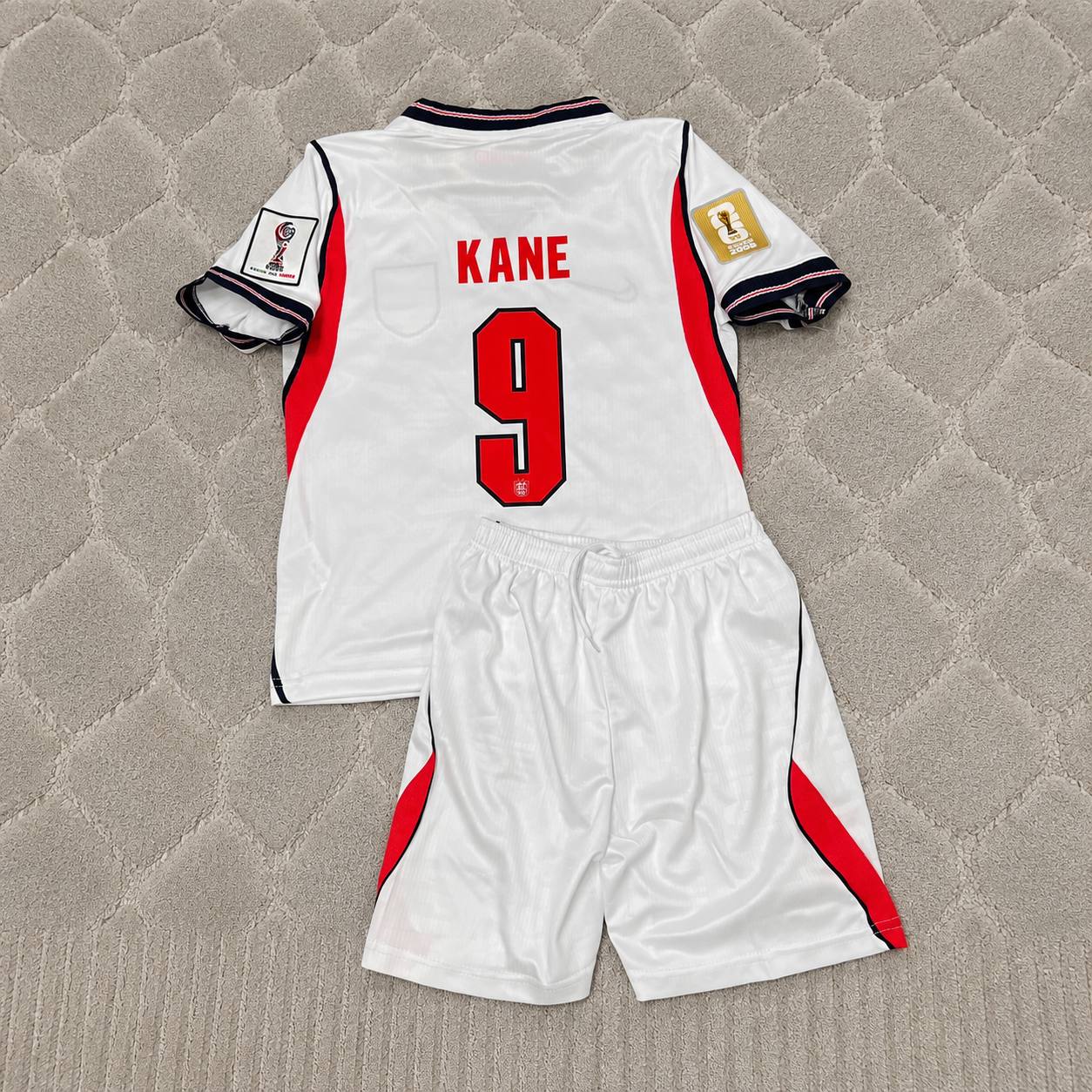 Harry Kane #9 England 2026 World Cup White Kids Football Jersey Kit