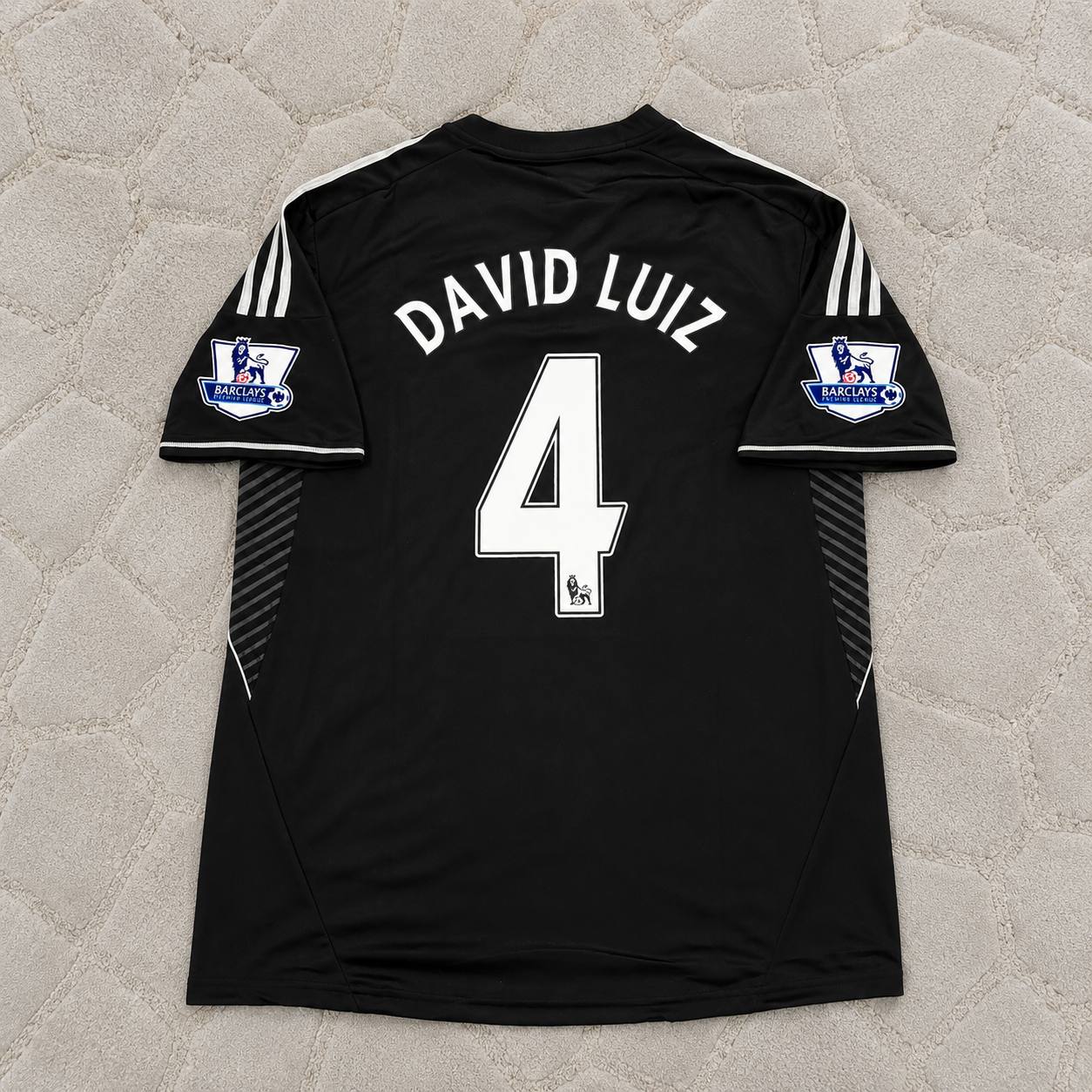 David Luiz Chelsea 2013-14 Black Retro Football Jersey Kit