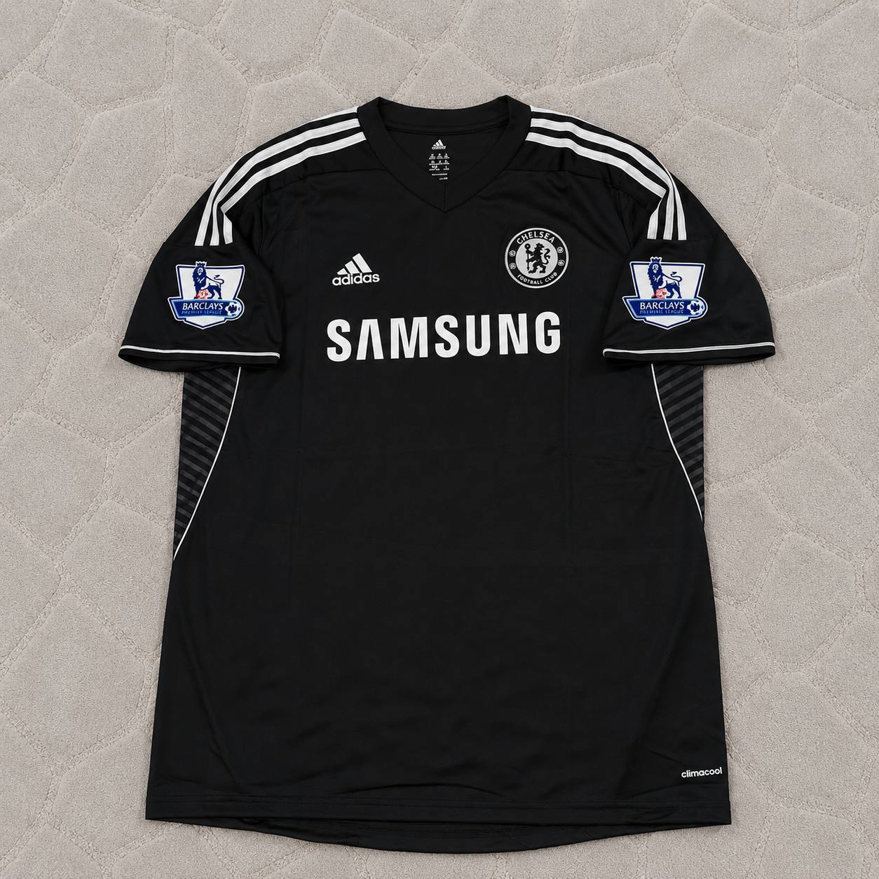 David Luiz Chelsea 2013-14 Black Retro Football Jersey Kit