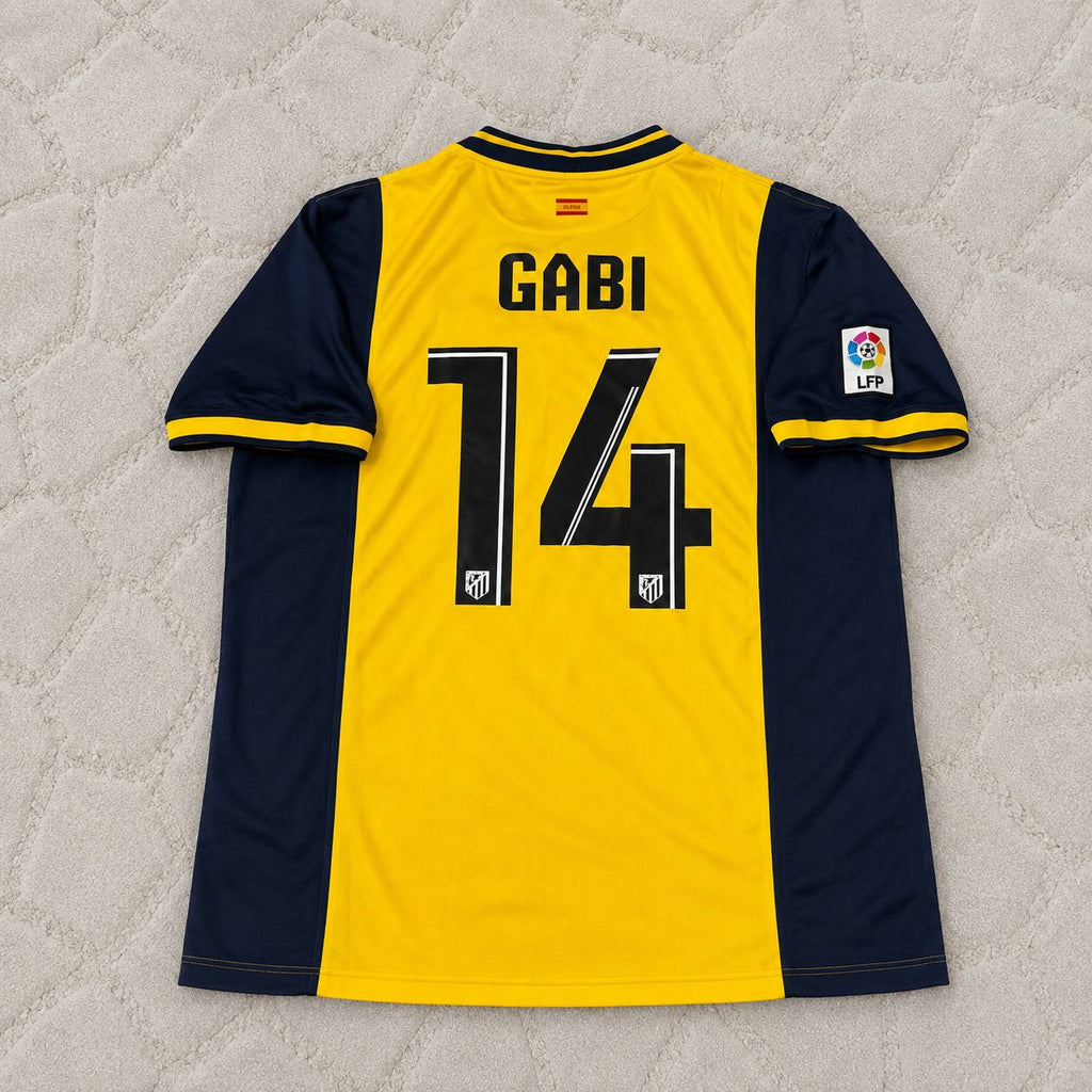 Gabi #14 Atlético Madrid 2013-2014 Away Yellow Football Jersey
